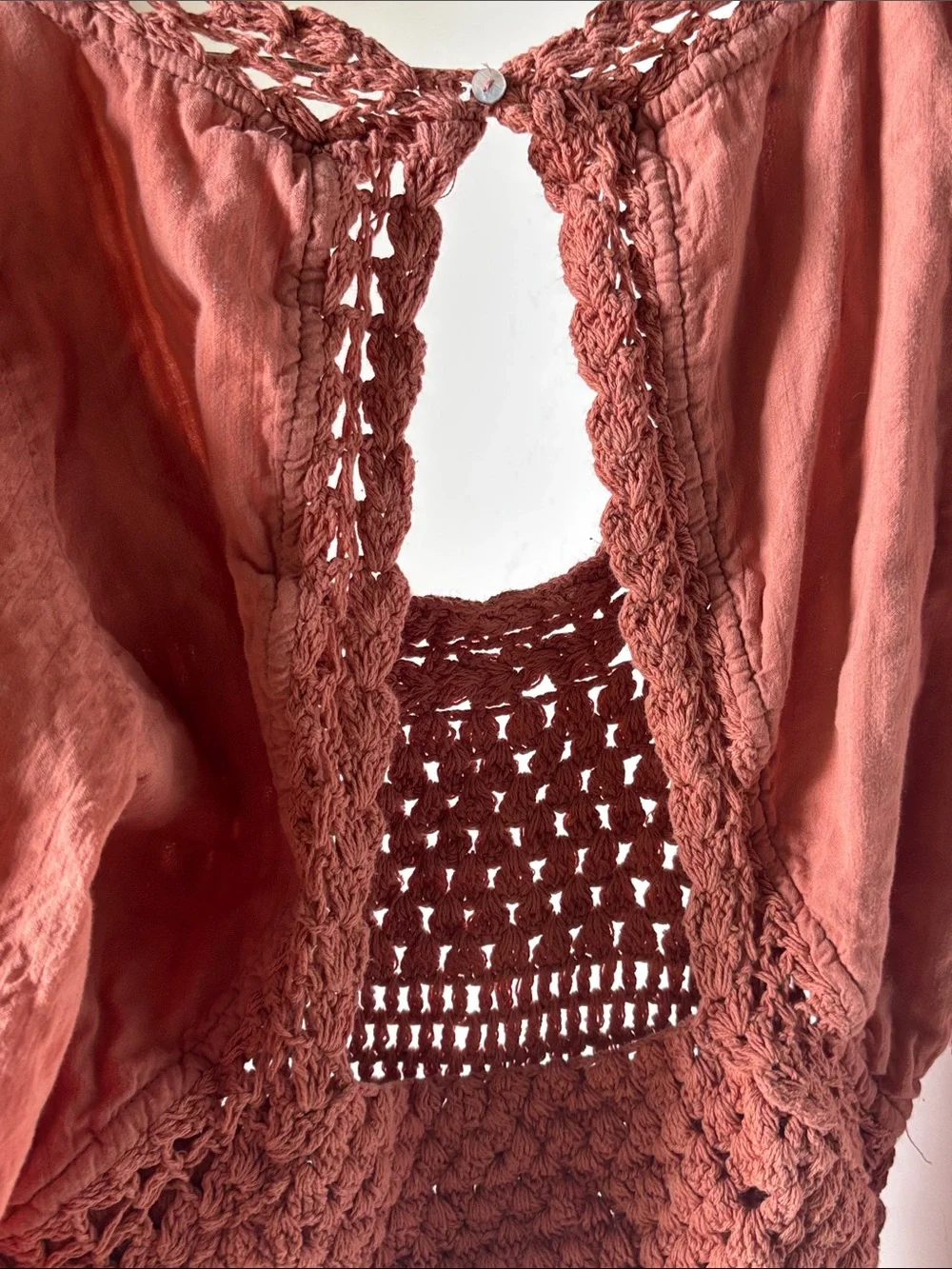 REVOLVE Free People Megan Crochet Top in Coral Sand